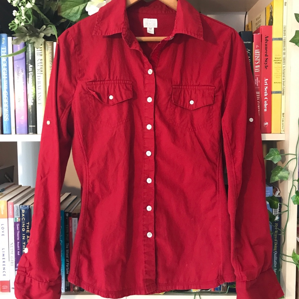 Converse All Star Red Button Down Shirt